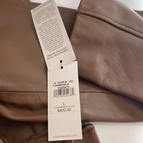 NWT Brown camel color Wilson leather jacket Size L. - Picture 10 of 11